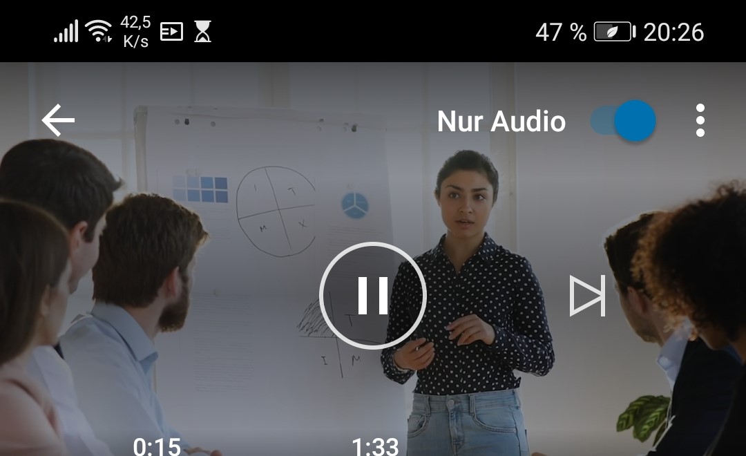Audio mode in the LinkedIn Learning app