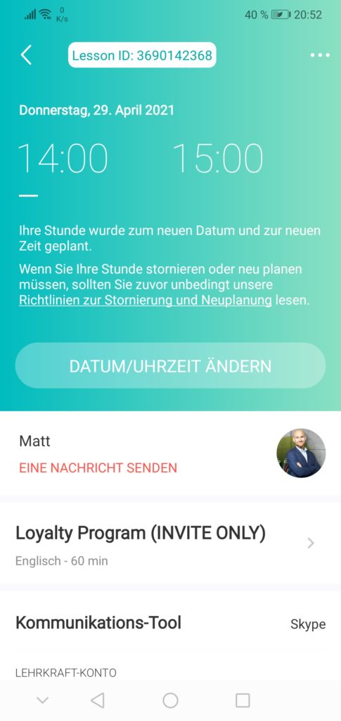 italki app screenshot contact teacher