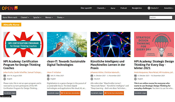 Open HPI website screenshot