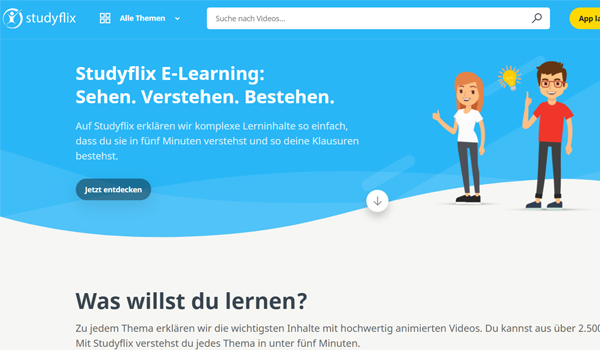 Studyflix website screenshot