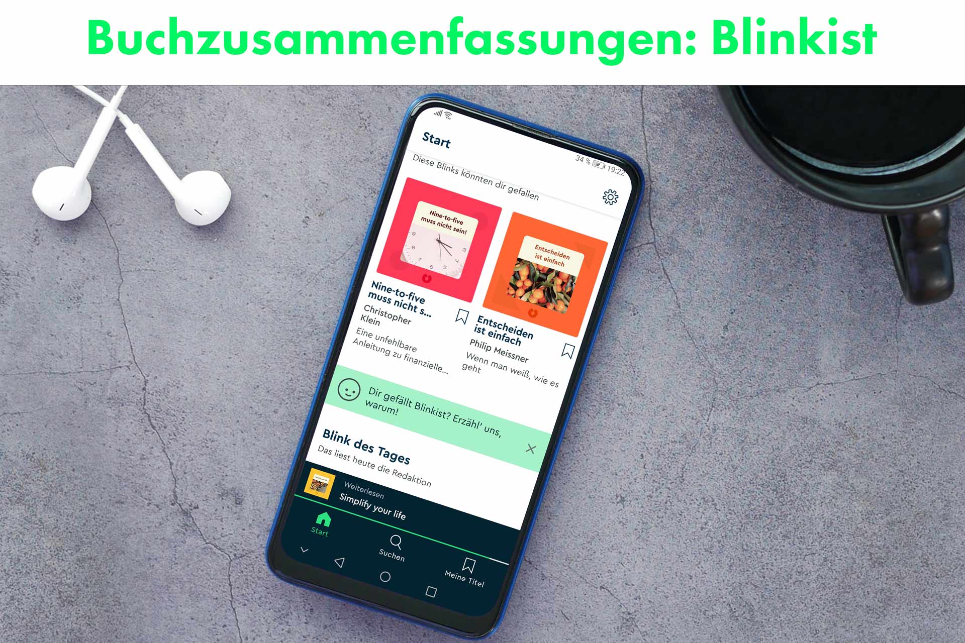 Blinkist my experience smartphone with screenshot
