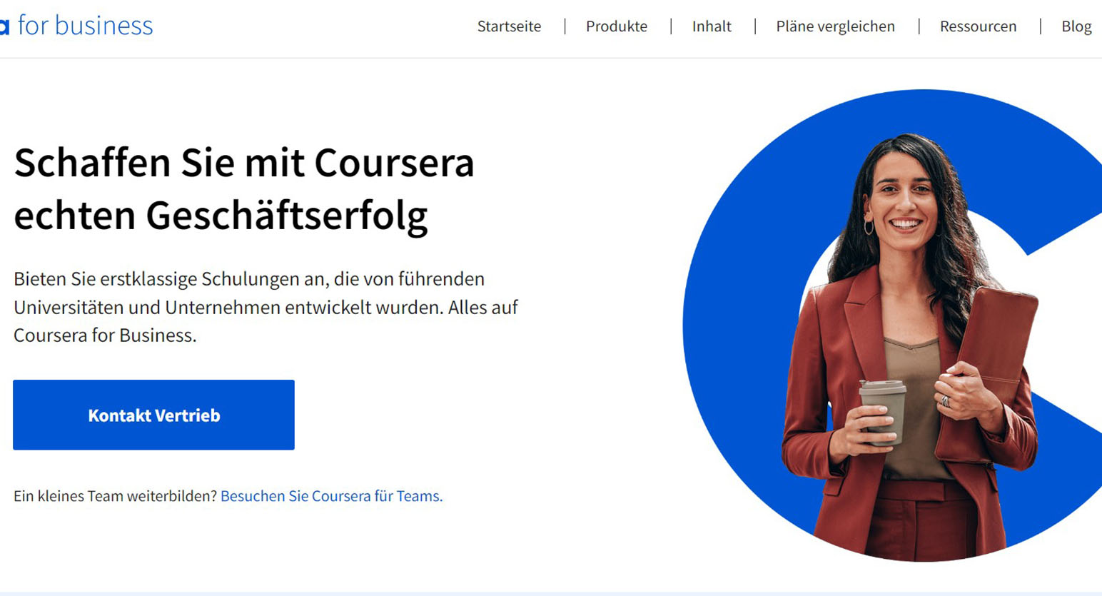 Coursera for Business website screenshot