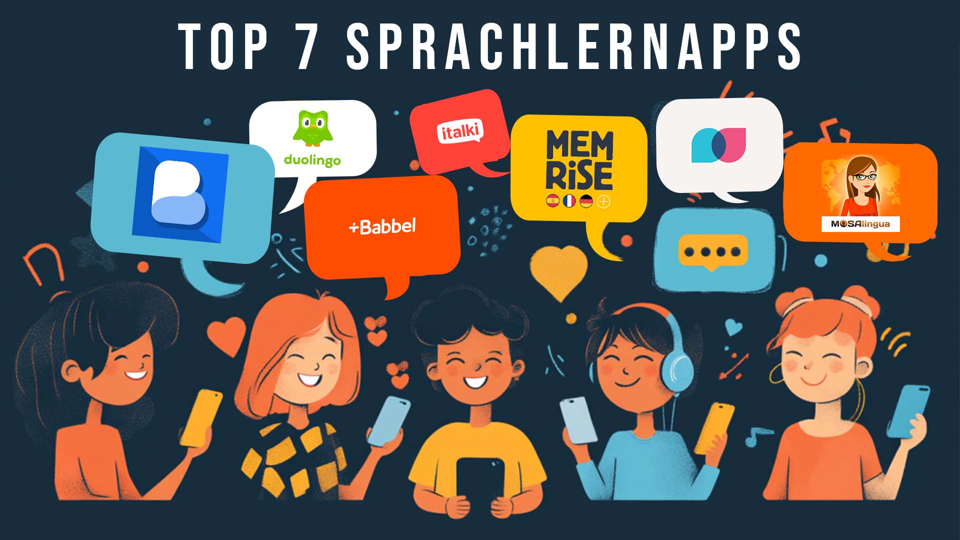 Top language learning apps illustrated image