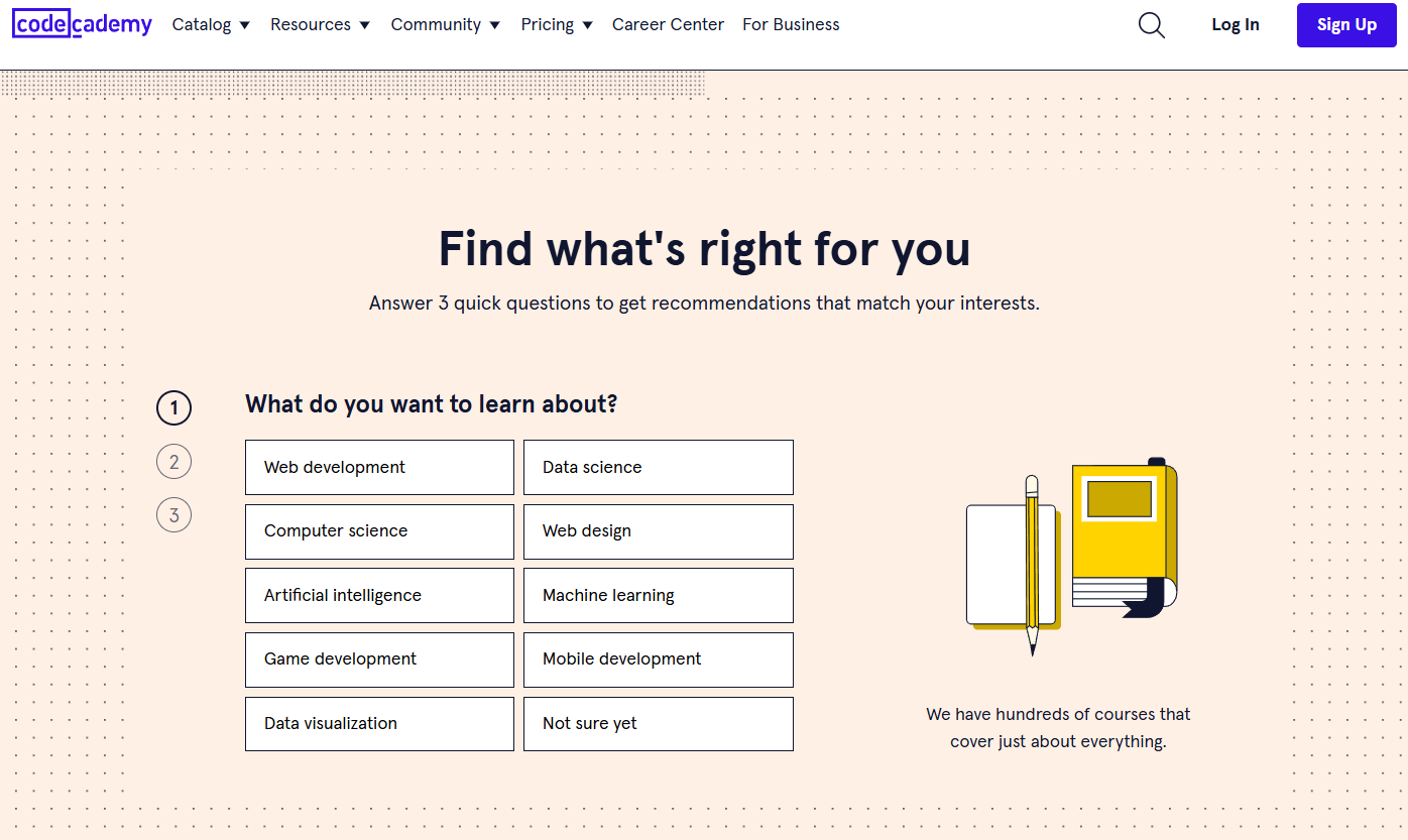 Codecademy Screenshot Website